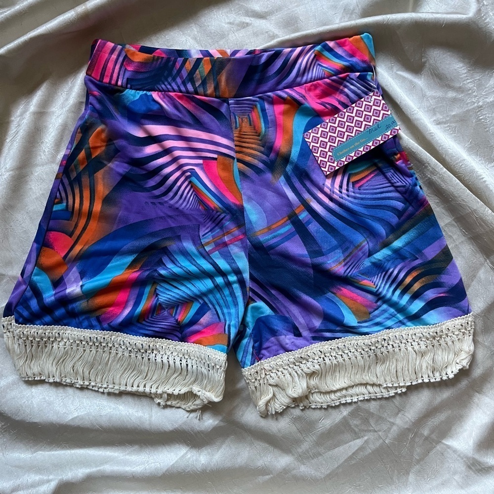 Lady’s World - High Waist Women's Shorts with Fringe